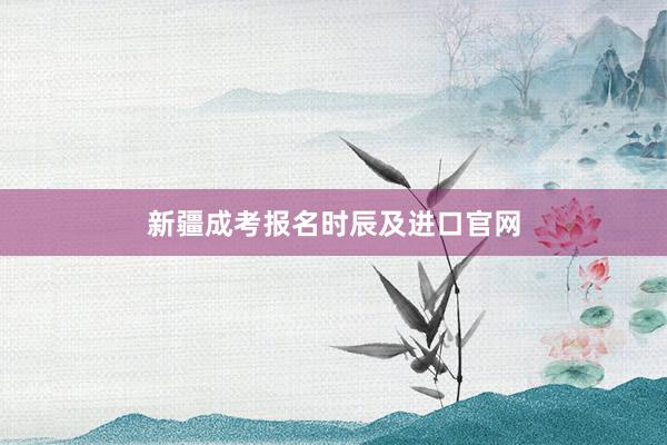 新疆成考报名时辰及进口官网